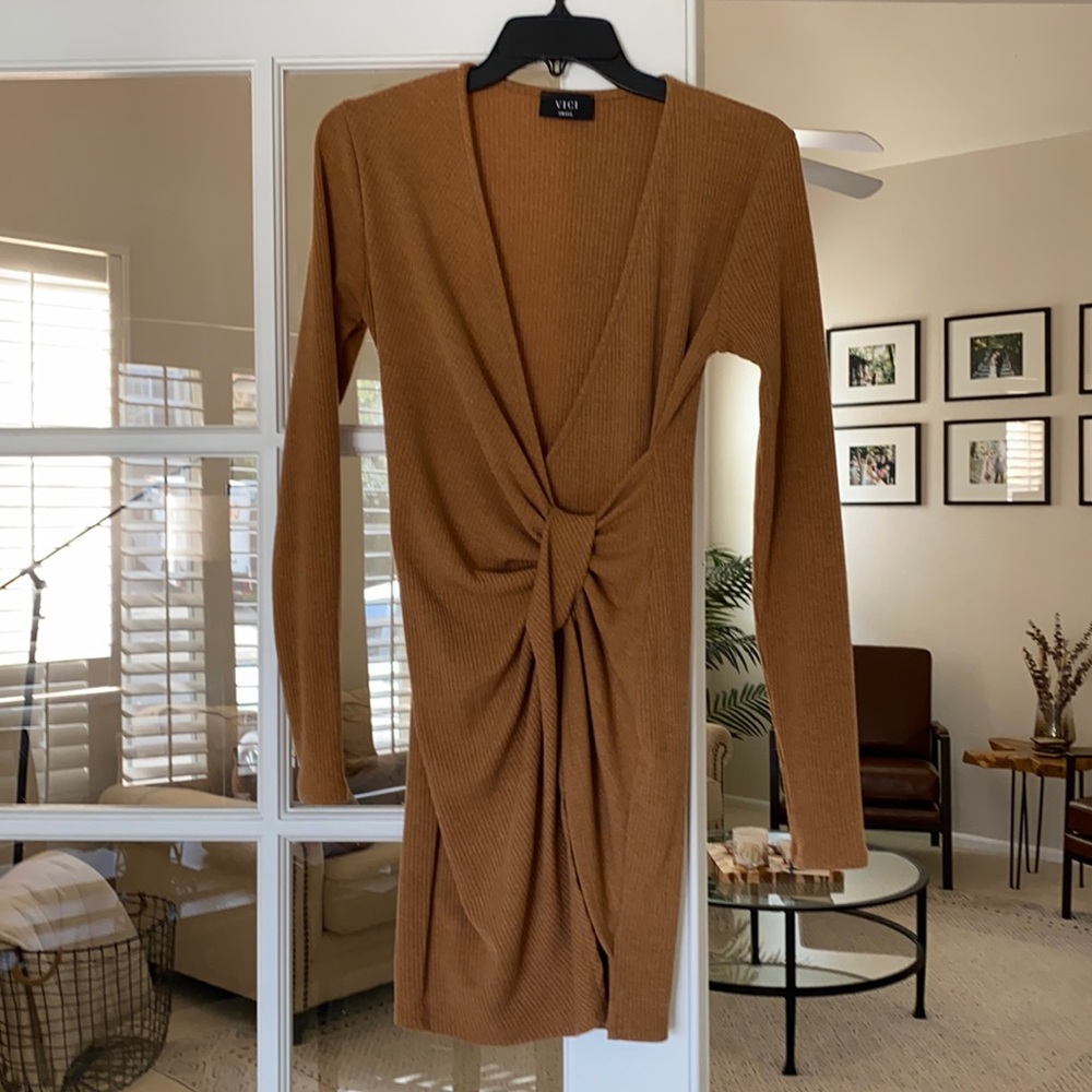 Gabriella Ribbed Twist Dress by Vici Dolls